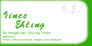 vince ehling business card